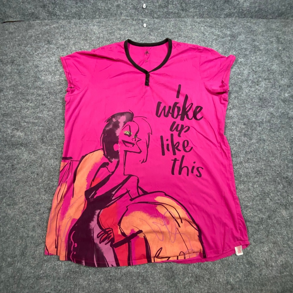 Disney Store Cruella de Vil Pink I Woke Up Like This Nightshirt 3XL Cotton